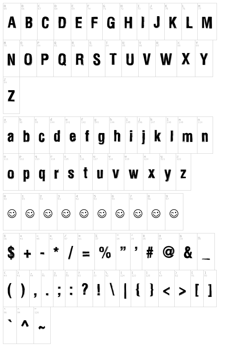 Newside FP font map